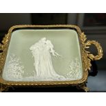 Early classical pin dish with brass footed mount