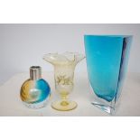 Victorian Vaseline vase with an modernist art glas