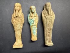 3x Egyptian stone ware figures
