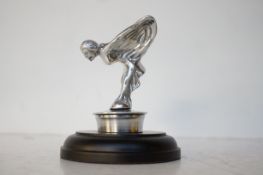 Chrome flying lady on base