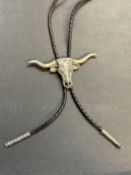 Cowboy bull bolo tie