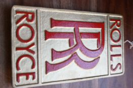 Metal gold & red RR wall plaque