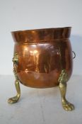 Large copper & brass plant pot