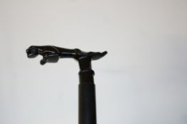 Black jaguar car mascot handle walking stick