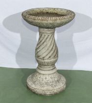 Reconstituted stone garden bird bath 64cm