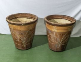 Two large glazed ceramic planters 47cm dia x 50cm tall