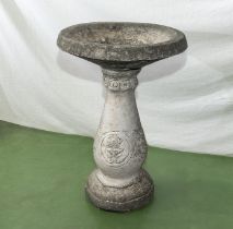 Reconstituted stone garden bird bath 73cm