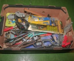 Box of assorted tools and accessories