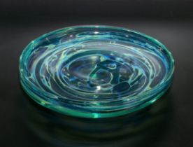 Mdina glass plate, signed to base 24cm dia.