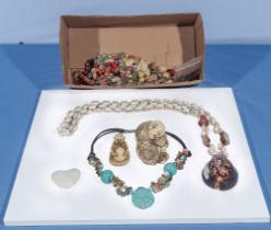 A collection of costume jewellery and other items