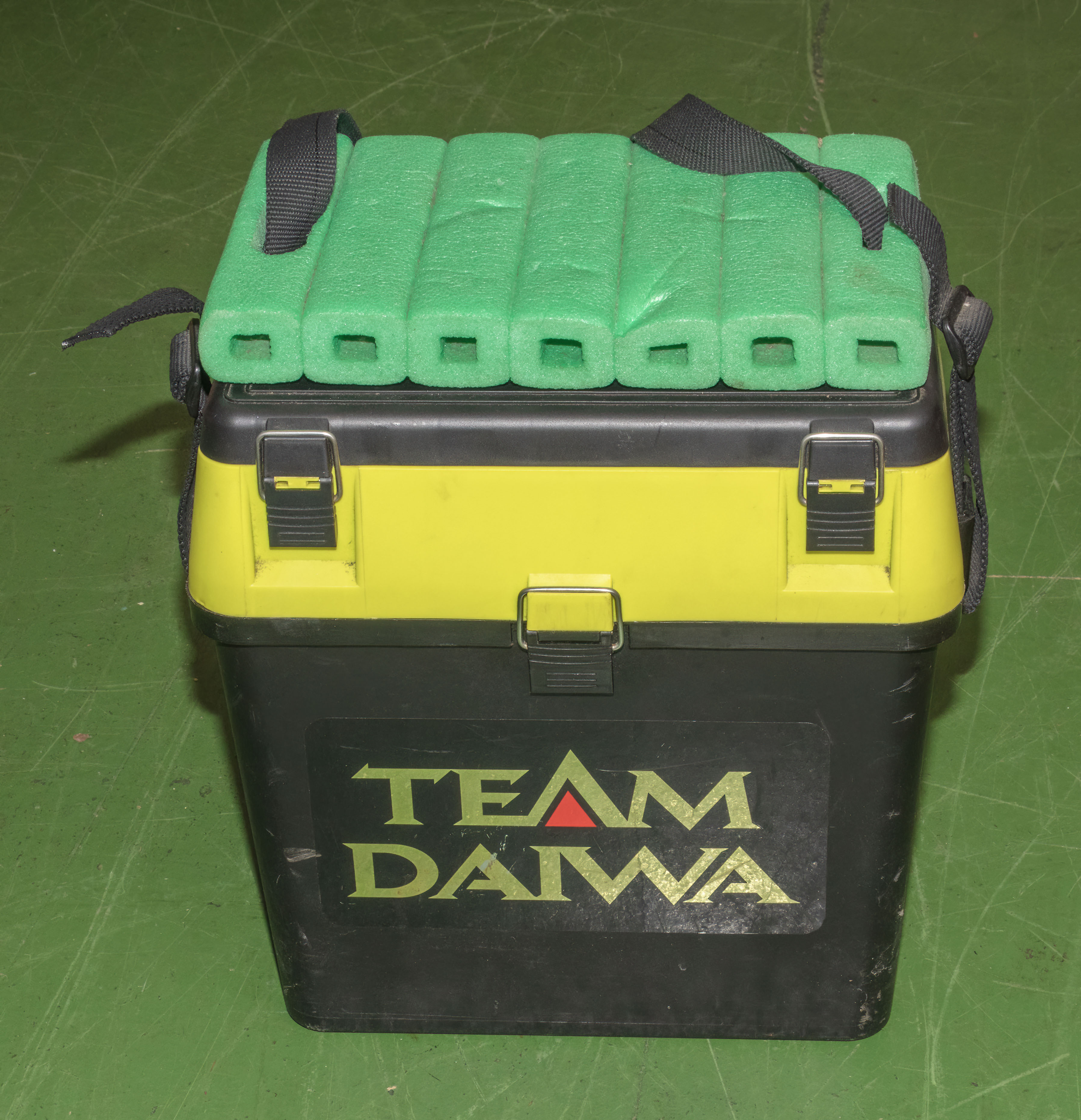 A fishing tackle box and contents