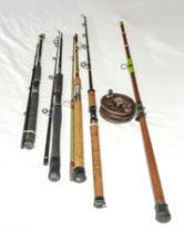 Five boat fishing rods