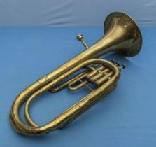 Vintage brass three key euphonium