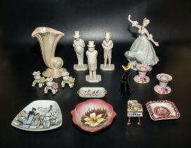 A box of assorted porcelain and pottery items