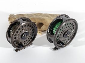 Two fly reels. 'Intrepid Rimfly Regular' and'Intrepid Rimfly Regular King Size'