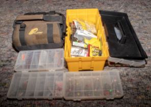 Assorted fishing tackle, lures, flies etc
