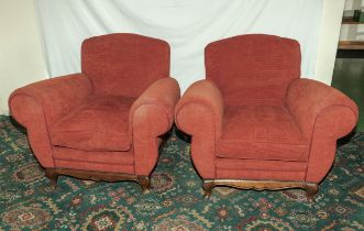 A pair of armchairs