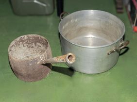 A large saucepan and one other