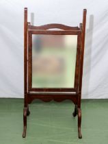 Victorian mahogany half cheval mirror 110cm tall x 51cm wide