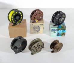 Six fishing reels various makes