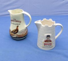 Two water jugs Famous Grouse 18 cm and Beefeater 15cm