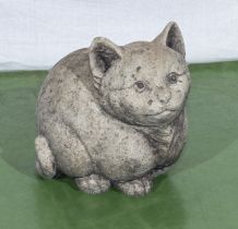 Reconstituted stone garden cat ornament