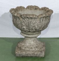Reconstituted stone garden planter on a plinth 32cm