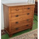 Late Victorian beech two over three drawers