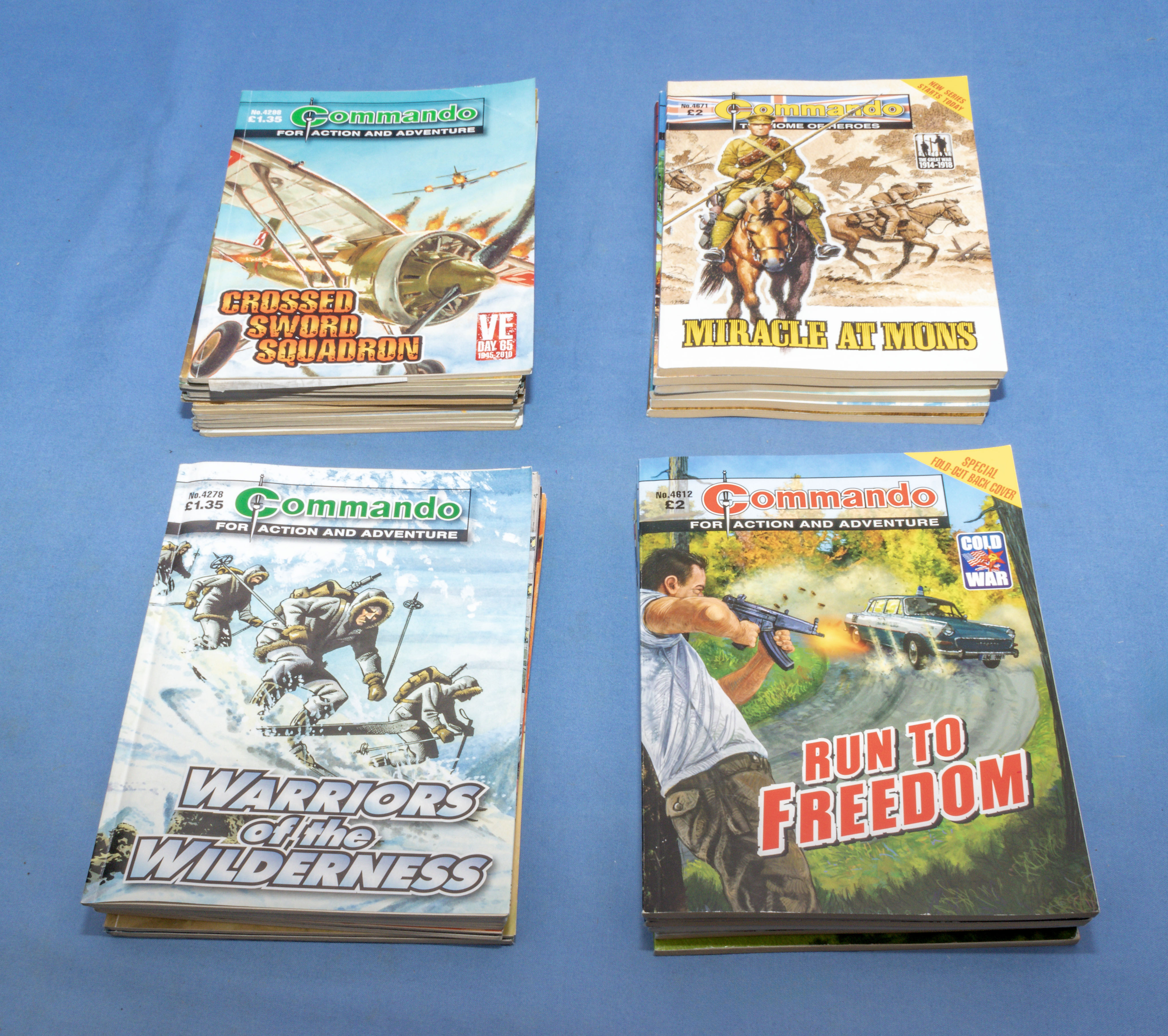 37 vintage Commando comics, £1.35 to £2.00