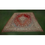A large Persian hand made Kashen carpet, pure wool , vegetable dyed 4m 37cm x 3m 13cm