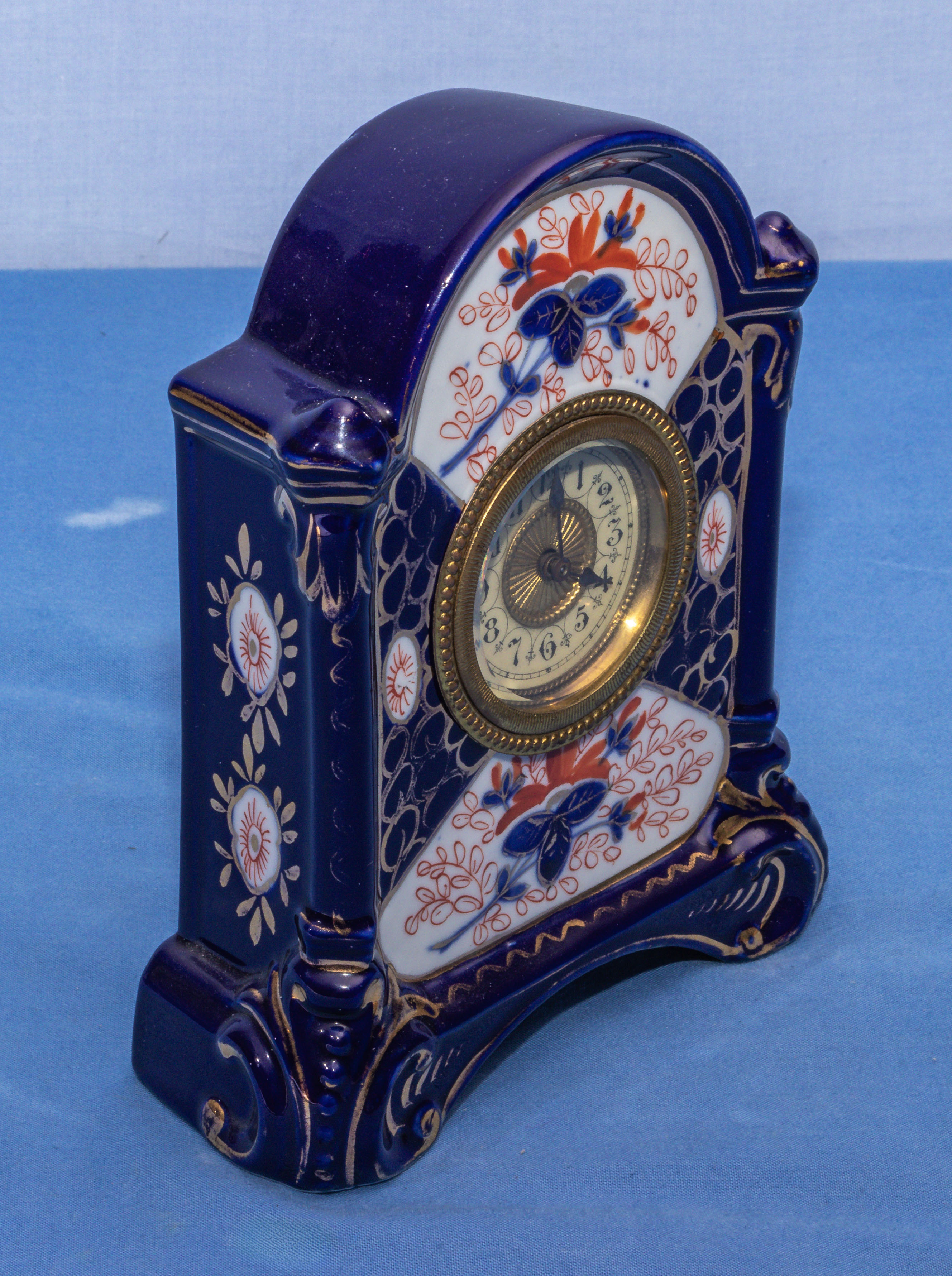 Vintage pottery mantle clock, 17cm - Image 4 of 4