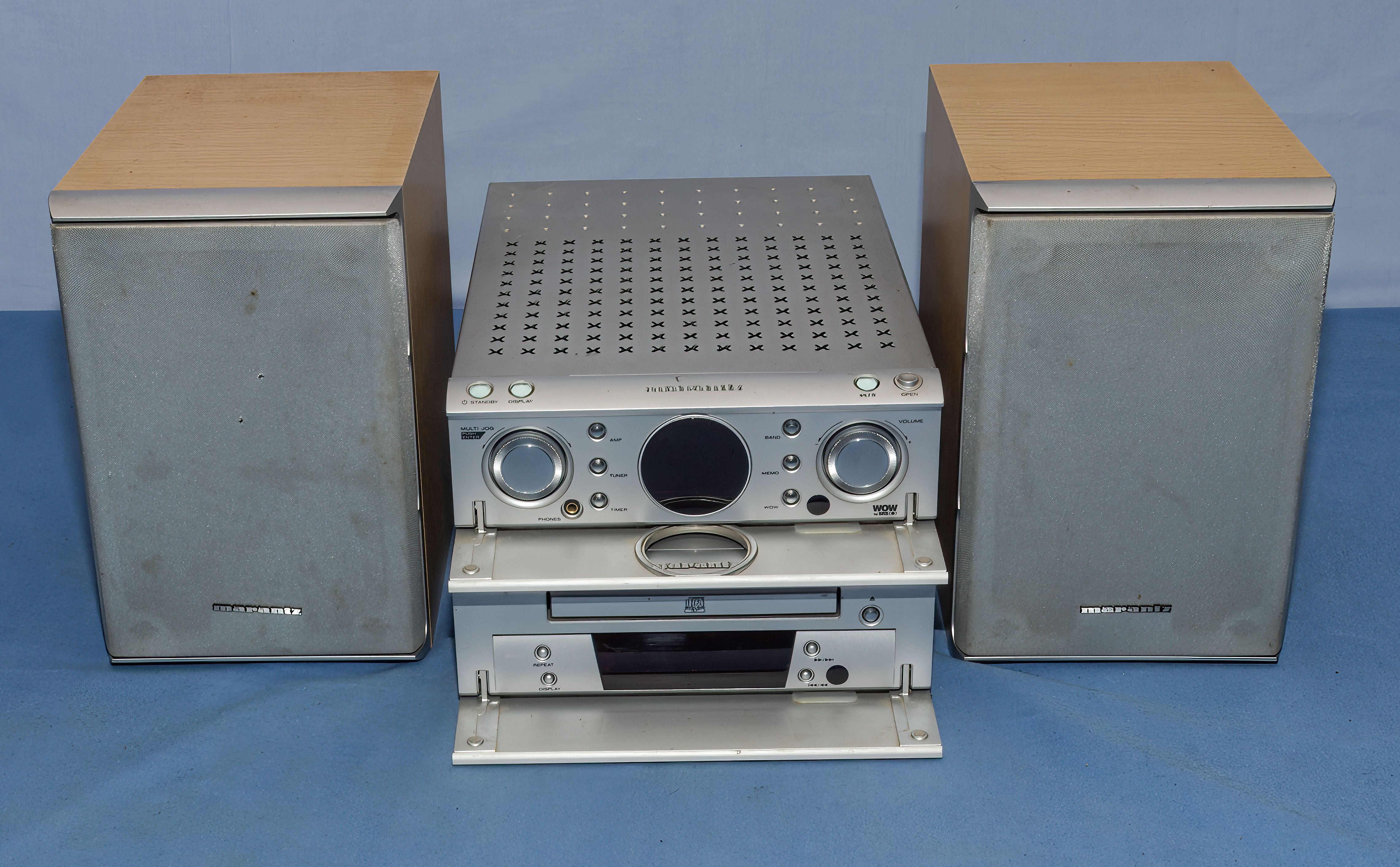 Vintage Marantz radio, CD player and amplifier with two speakers - Image 4 of 4