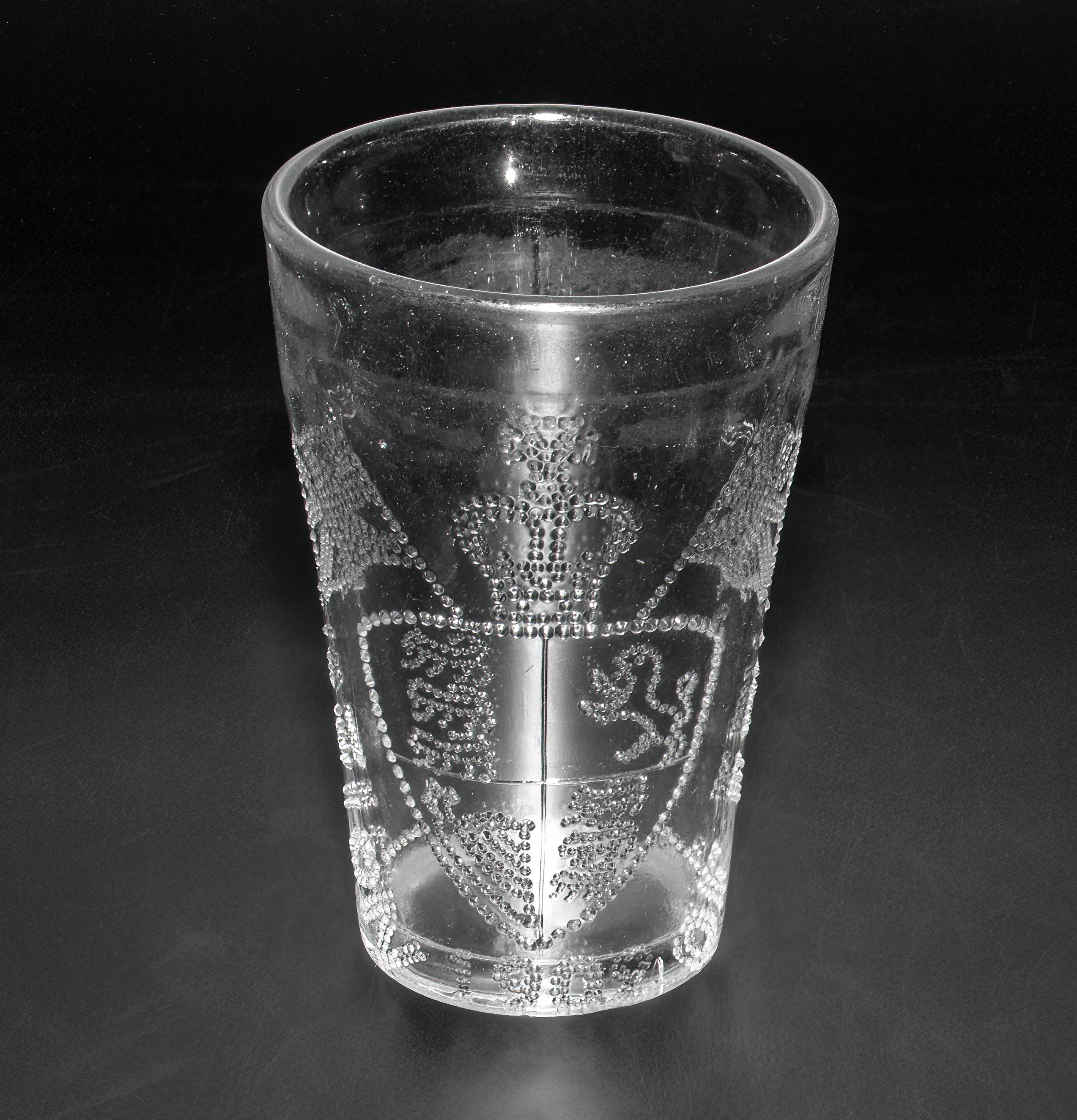 Edward VII etched glass tumbler