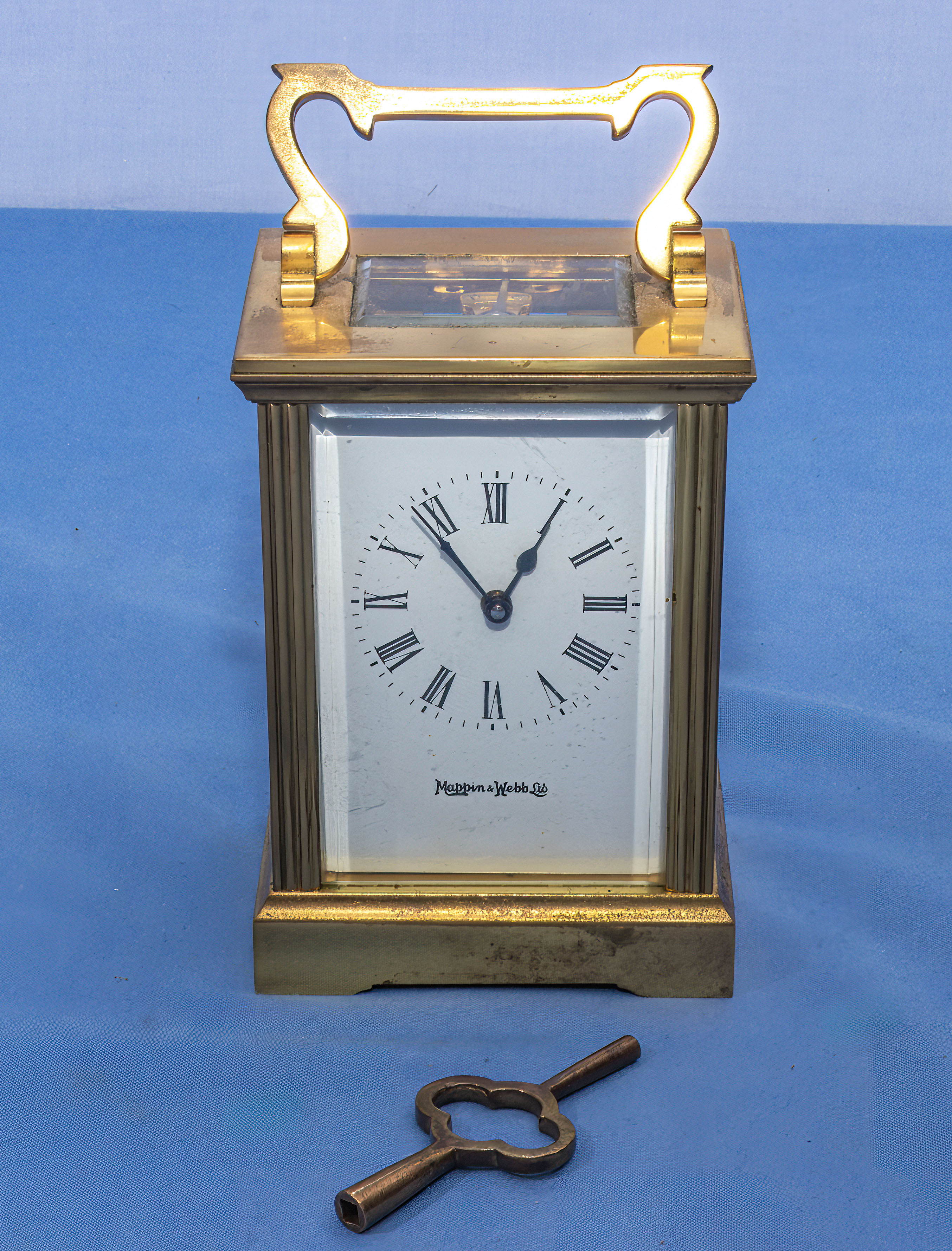 Small Mappin and Webb brass carriage clock, 11cm - Image 10 of 10