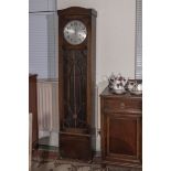 An Art Deco grandfather clock with 3 weights.