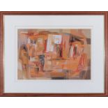 Framed print ‘The Red Cliff’ signed in pencil Babs Redpath, 35cm x 50cm