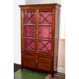 An Edwardian inlaid mahogany display cabinet 100cm wide x 178cm tall x 35cm deep