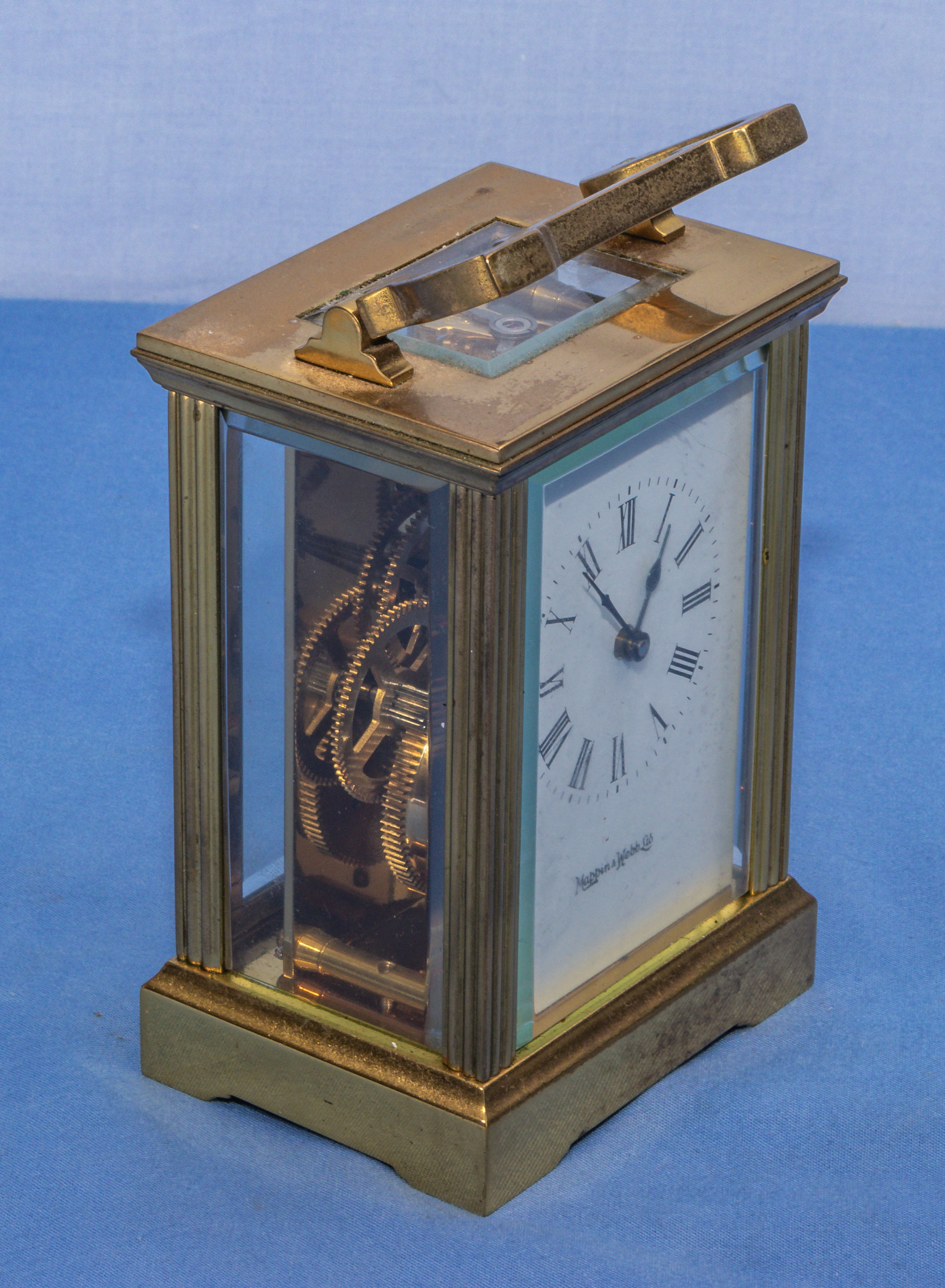 Small Mappin and Webb brass carriage clock, 11cm - Image 6 of 10