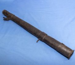 Antique Turkana arrow quiver made from a Victorian map case