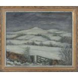 Elizabeth Ann Millar, framed pastel ‘Ruberslaw under Snow’ 54cm x 64cm