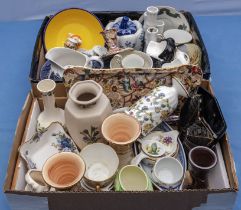 Two boxes of assorted ceramics