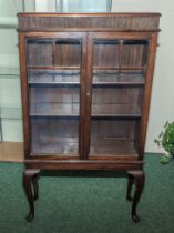 A mahogany display cabinet 76cm wide x 134cm tall x 26cm deep