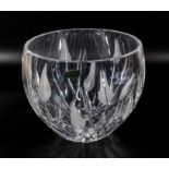 A large crystal glass bowl