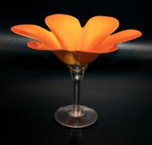 Murano orange glass flower