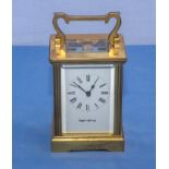 Small Mappin and Webb brass carriage clock, 11cm
