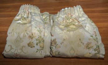 Two pairs of lined curtains 50" drop x 64 wide and 46" x 86"