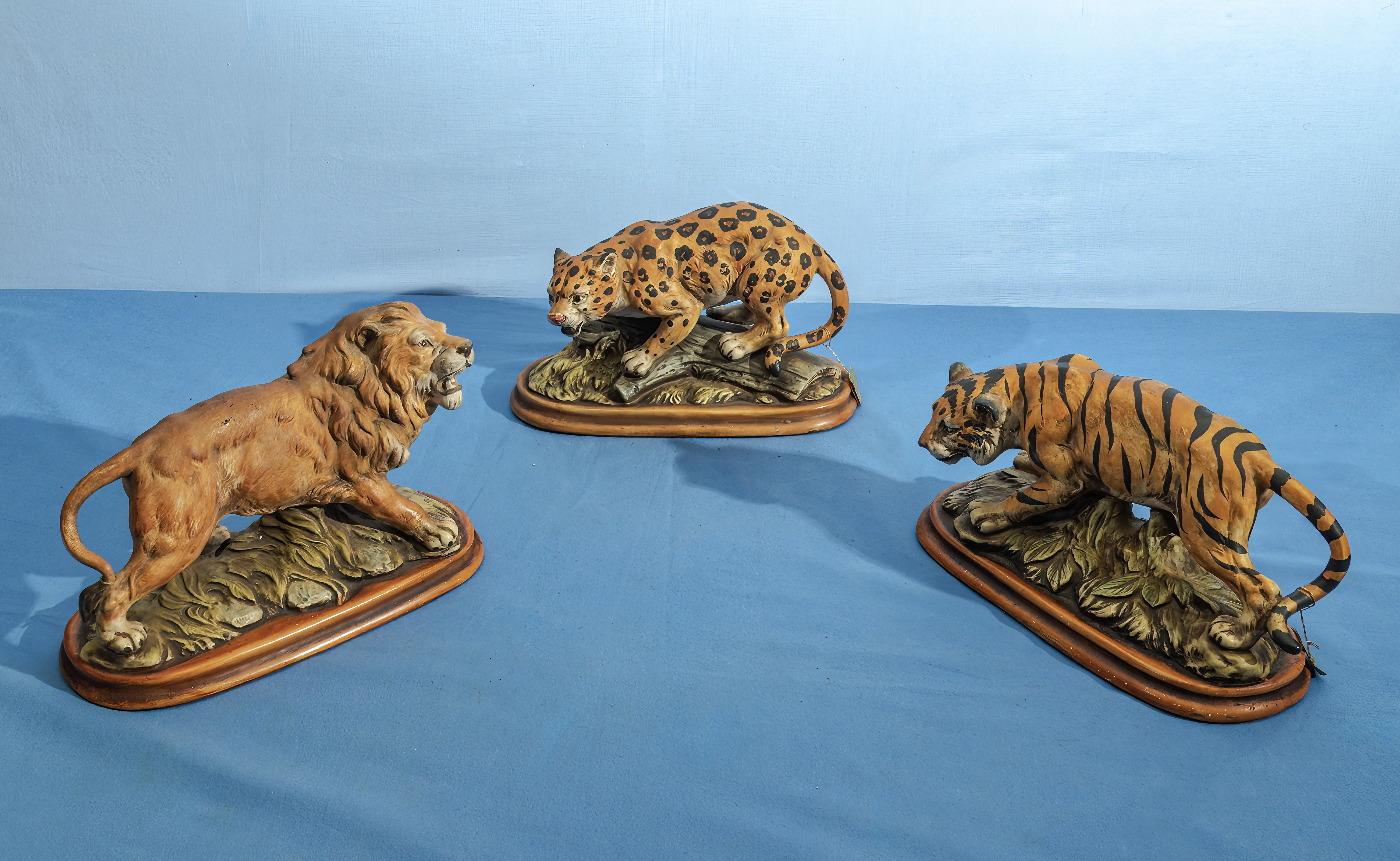 Three Saxony ceramic animal figures