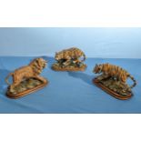 Three Saxony ceramic animal figures