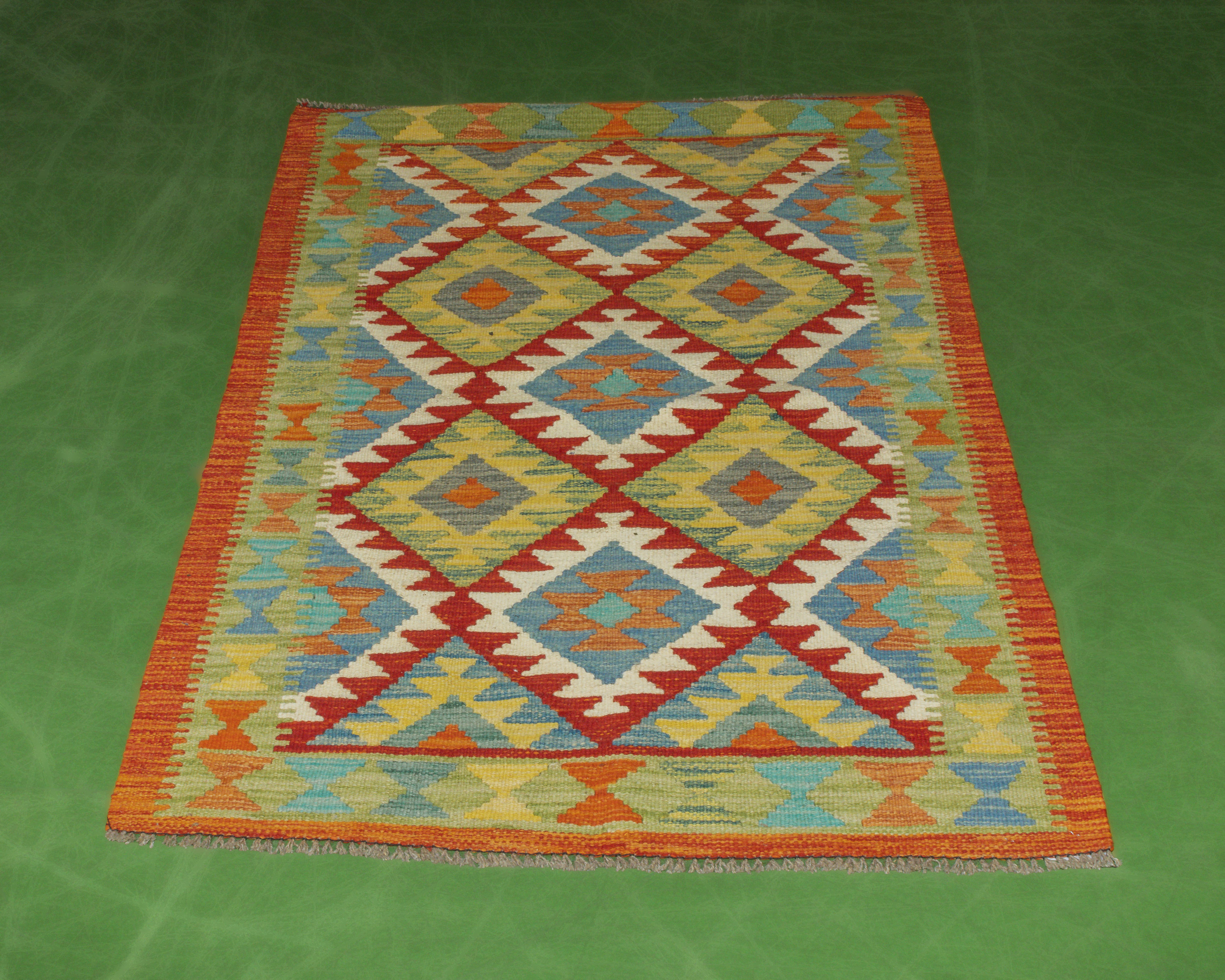 Afghan vegetable dyed wool Kilim rug 154cm x 98cm