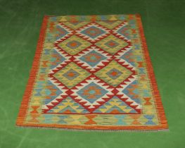 Afghan vegetable dyed wool Kilim rug 154cm x 98cm